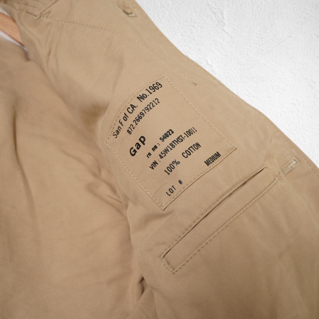 J189さ＠ 1スタ GAP メンズ おしゃれ スタンドカラージャケット M ベージュ 秋冬 ギャップ ワークジャケット _画像5