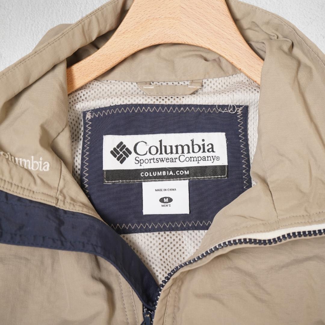 YJ191ね＠ 1スタ Columbia コロンビア メンズ おしゃれ ナイロンジャケット M カーキ 秋冬 90s ナイロンジャケット カーキ_画像9