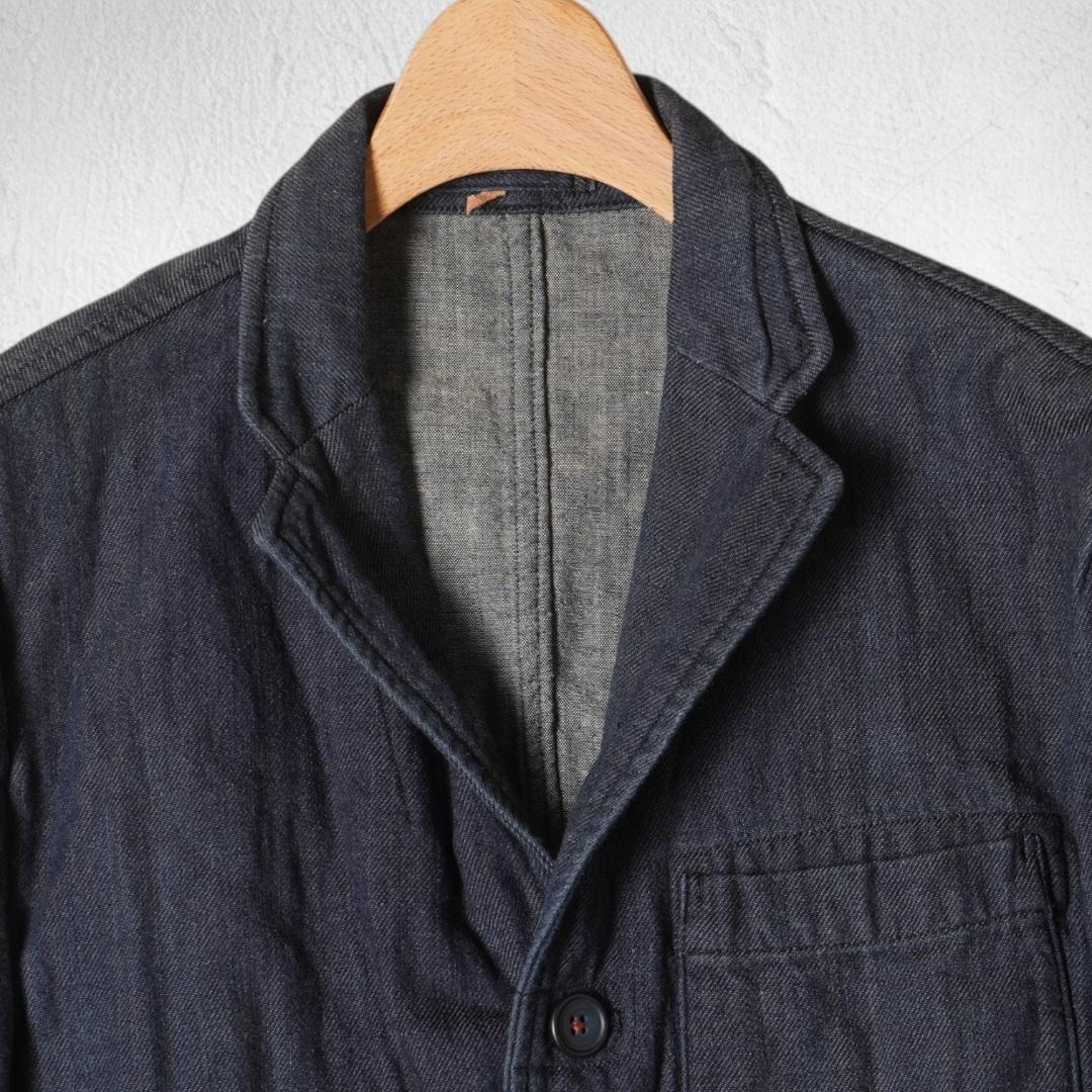 J221ね@ 1スタ Eddy fin de semaine エディフィンデュセメーヌ メンズ デニムジャケット M ネイビー デニムブルー_画像7