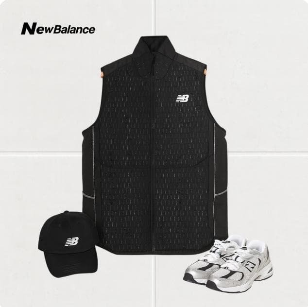 J202ね@ 1スタ New Balance Running ニューバランス メンズ ランニング ナイロンベスト S ブラック スポーティ_画像1