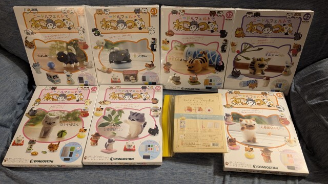【中古】デアゴスティーニの「ニードルフェルトでねこあつめ」7点＋スターターセット_画像1