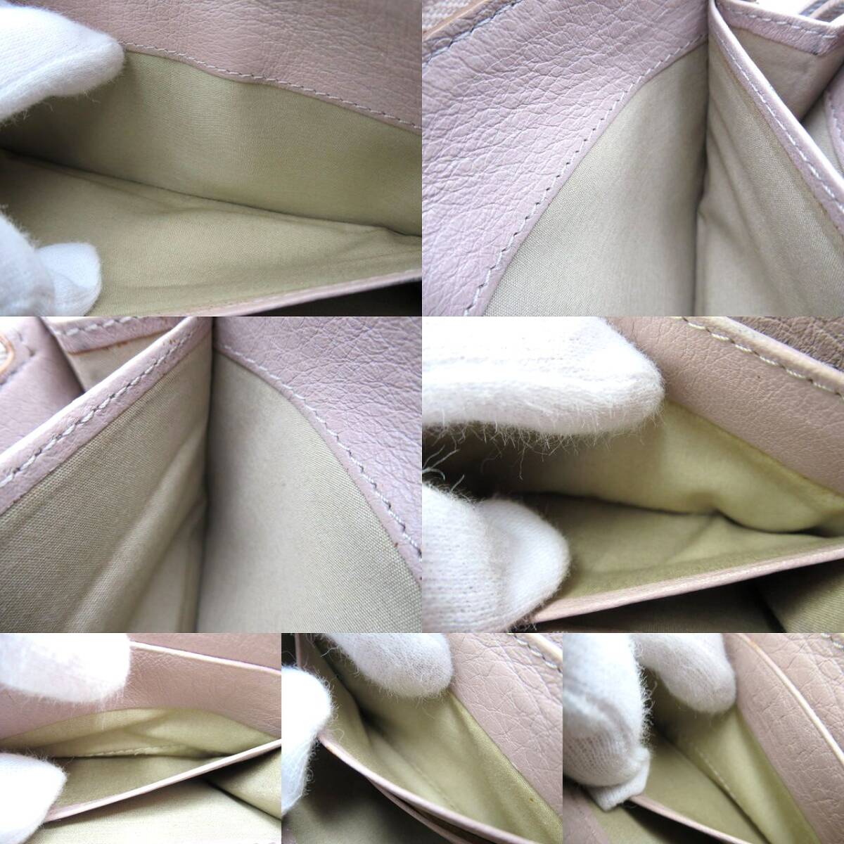 ▲▲中古品 クロエ Chloe レザー リリー LILY ラウンドファスナー長財布 ピンク系 リボン ロングウォレット▲▲_画像8