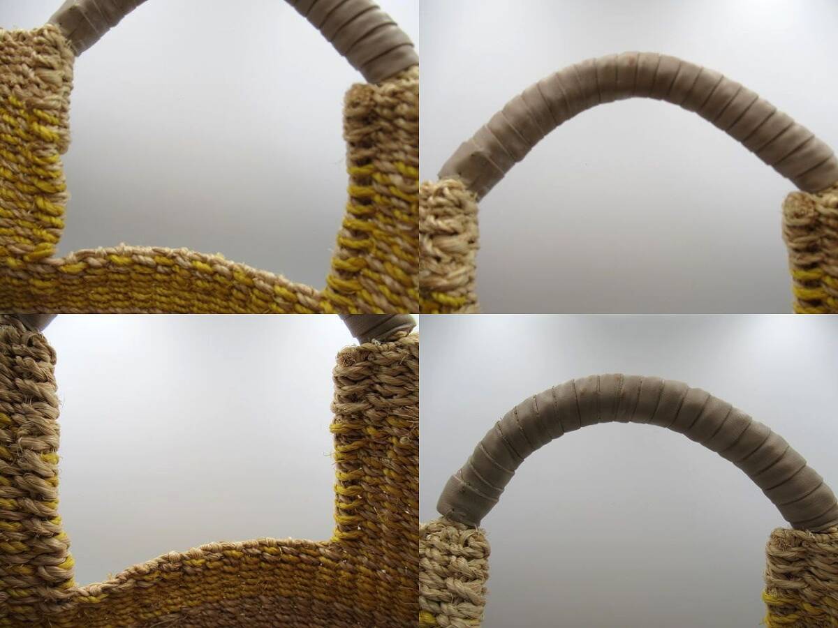 ★▲中古品 ヴィオラドーロ かごバッグ VIOLAd’ORO バッグインバッグ トートバッグ ハンドバッグ ゴールド金具 篭 編み込み▲★_画像4