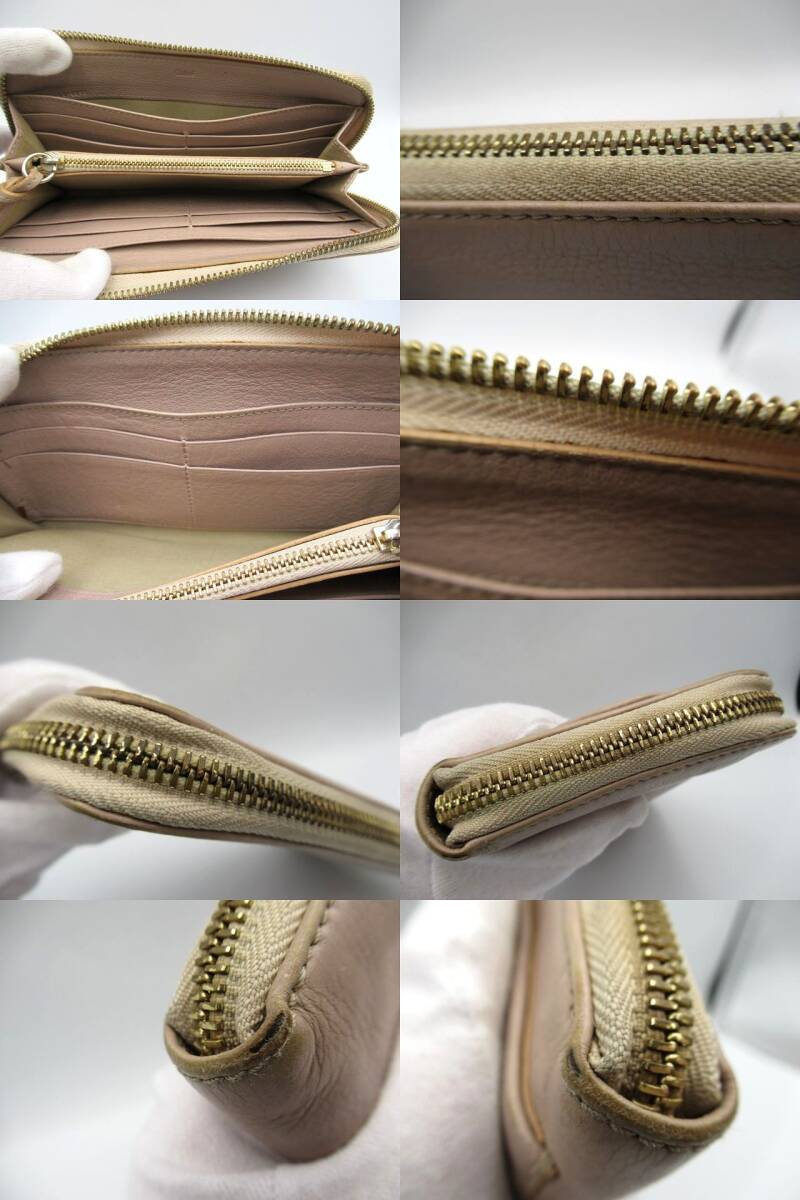 ▲▲中古品 クロエ Chloe レザー リリー LILY ラウンドファスナー長財布 ピンク系 リボン ロングウォレット▲▲_画像3