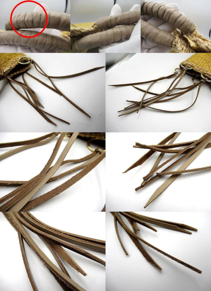 ★▲中古品 ヴィオラドーロ かごバッグ VIOLAd’ORO バッグインバッグ トートバッグ ハンドバッグ ゴールド金具 篭 編み込み▲★_画像10