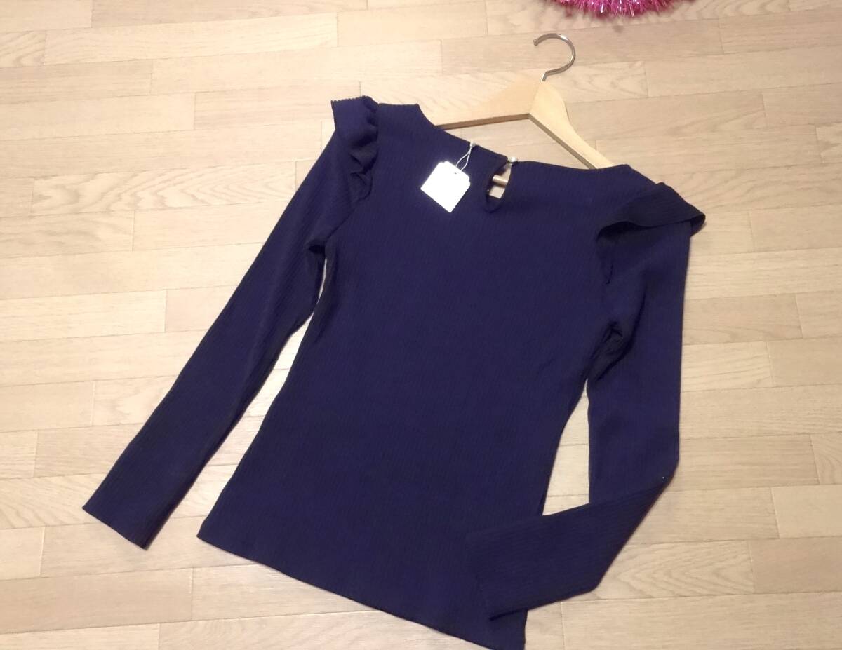 【MIIA】紺長袖ニットカットソーF★新品♪_画像4