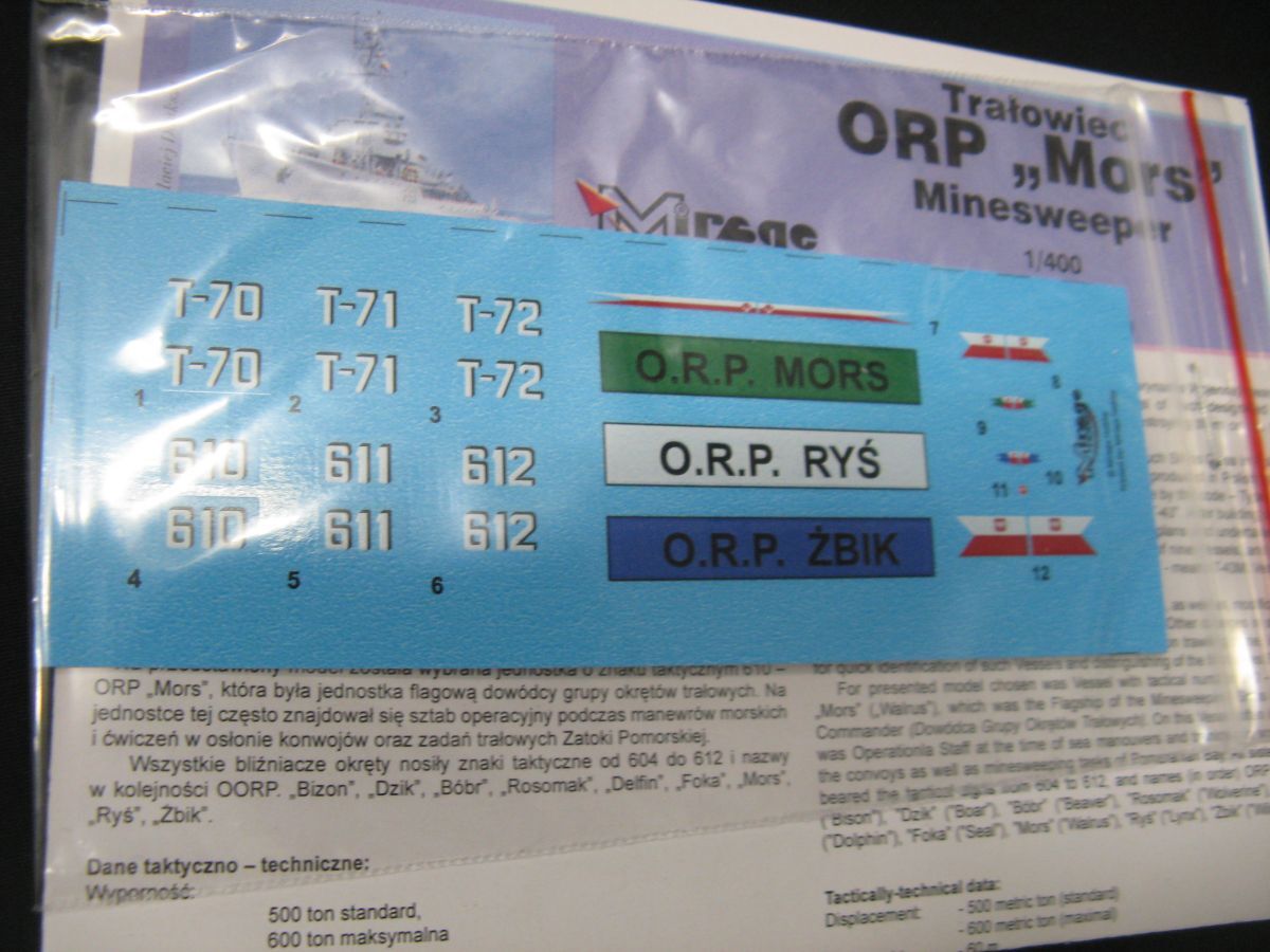 ■　ミラージュ　1/400 ポーランド海軍　モルス 掃海艇　　■_画像4