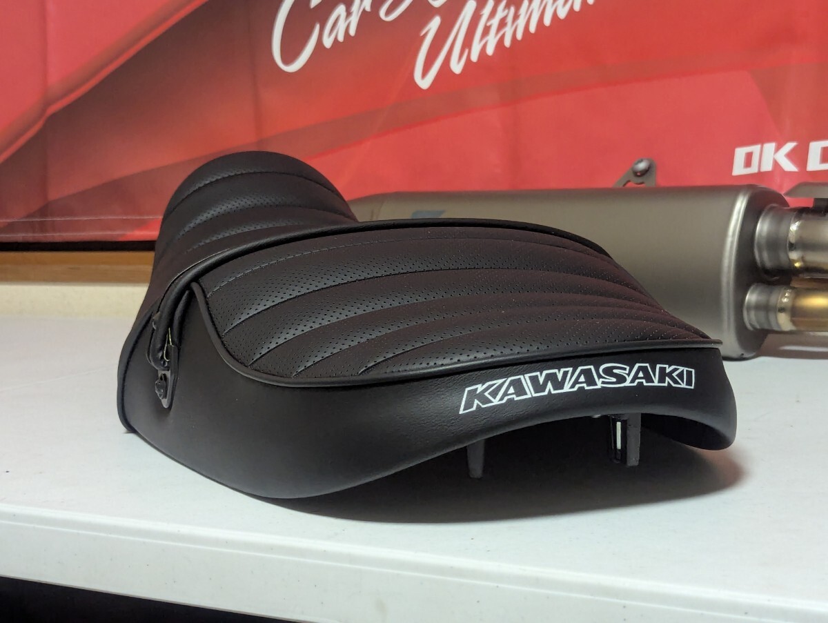 　ハイグレードタイプ！Z900RS 張り替えセット＋前側T-NET埋込 ＋ロゴ入れ　高品質パンチングメッシュ　黒Ｚ２金具　モコモコ15mm仕様_画像4