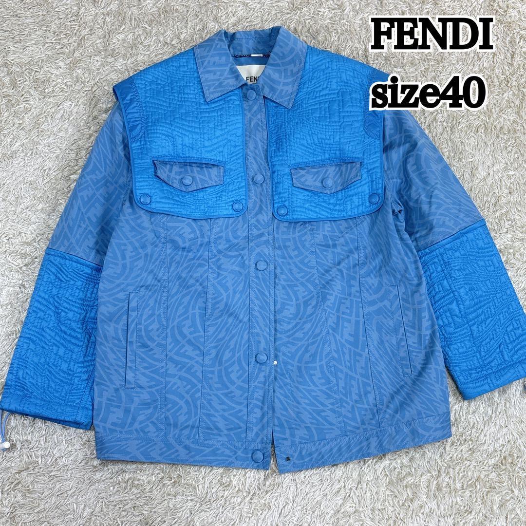  прекрасный товар FENDI Fendi Sarah Coleman Sara Coleman сотрудничество Zucca жакет свет внешний 2way FFva-tigoFF Vertigo редкий 