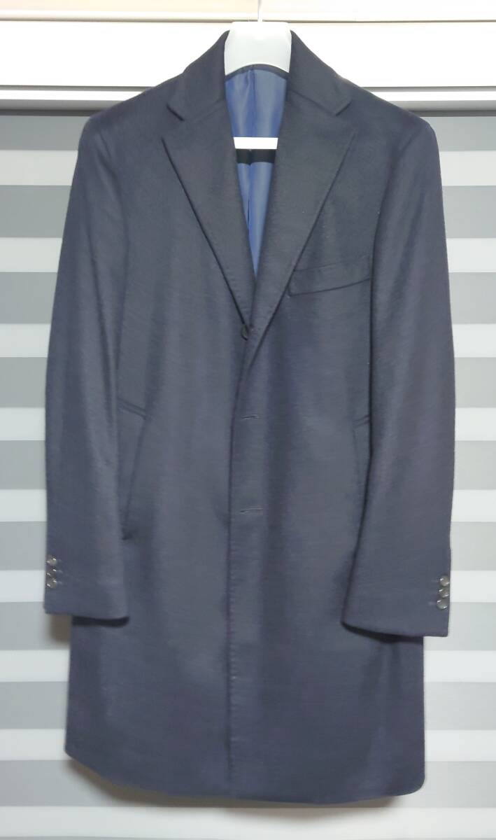 エディフィス　EDIFICE　チェスターコート ロングコート 　ビジネス　ネイビー　48_画像1