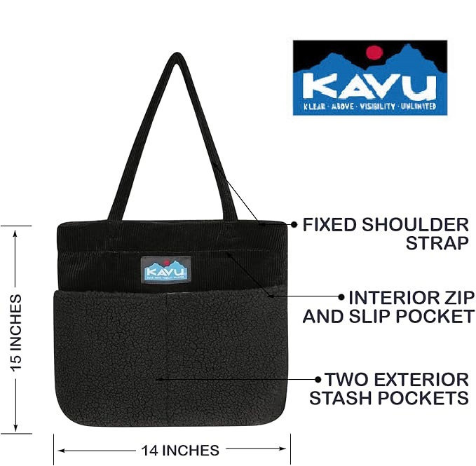 KAVU Tote It All Fleece Market Bag with Compartment and Inner Zip Pockets * быстрое решение *
