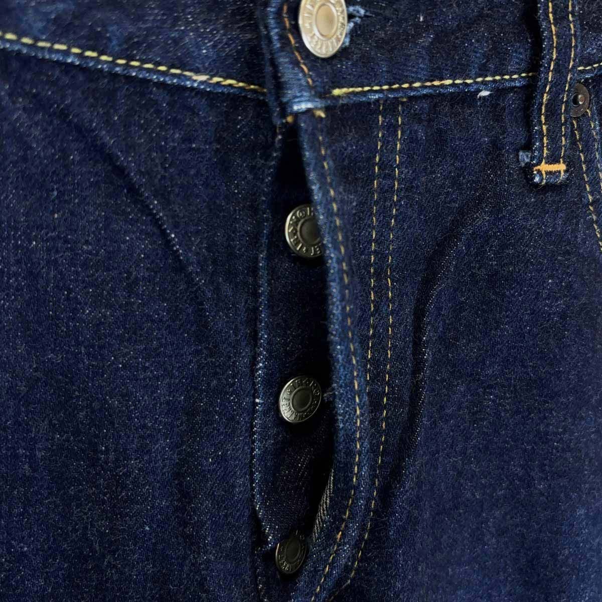 【中古】HRM ハリウッドランチマーケット デニム パンツ ボトムス ジーパン ジーンズ ストレート 34 濃紺 メンズ_画像3