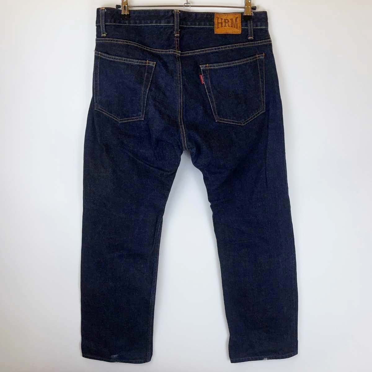 【中古】HRM ハリウッドランチマーケット デニム パンツ ボトムス ジーパン ジーンズ ストレート 34 濃紺 メンズ_画像6