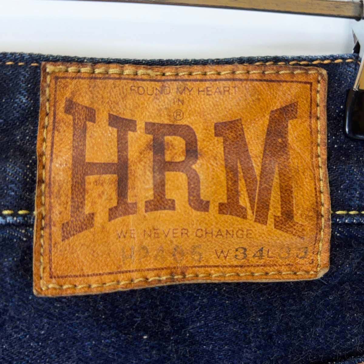 【中古】HRM ハリウッドランチマーケット デニム パンツ ボトムス ジーパン ジーンズ ストレート 34 濃紺 メンズ_画像7