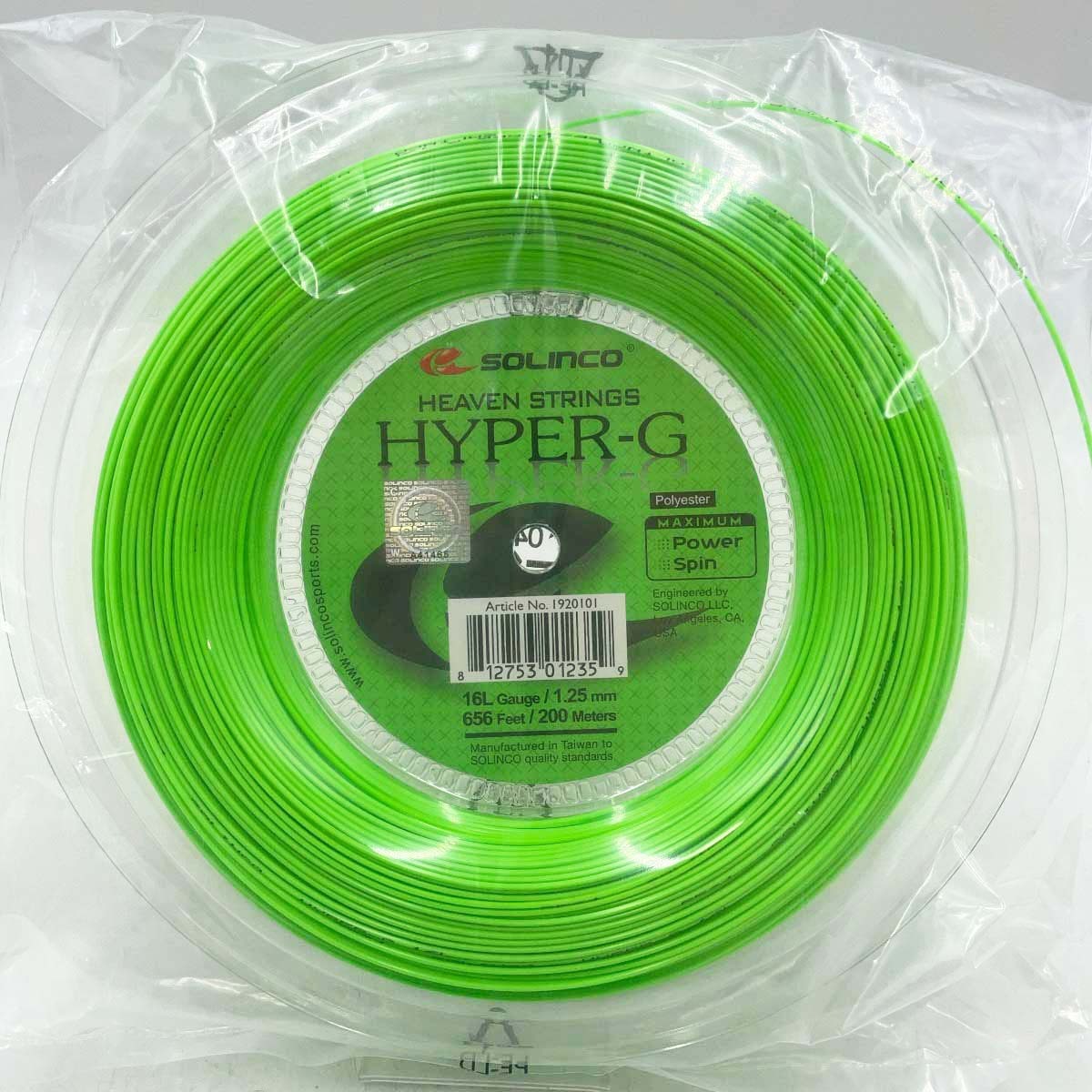 【中古・未使用品】Solinco ソリンコ HYPER-G 16L 硬式 テニス ストリング ガット ハイパーG 200m ロール グリーン 1920101 1.25mm_画像1