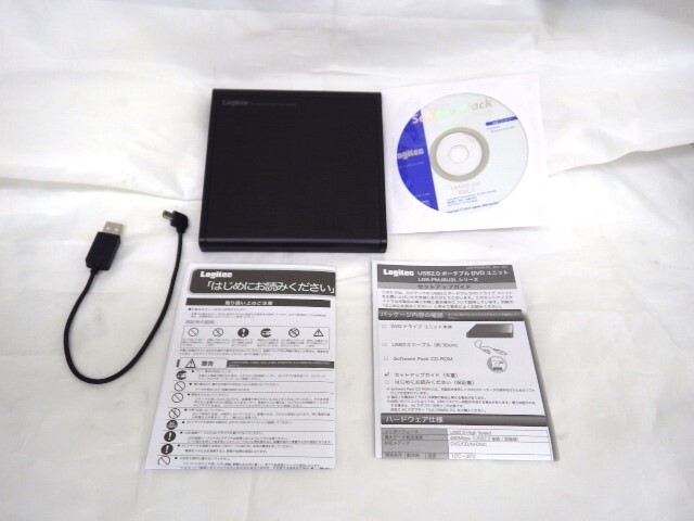☆美品！同型2個セット！Logitec 外付けDVDドライブ！LDR-PMJ8U2LBK (#Y-1062)「60サイズ」☆_画像5