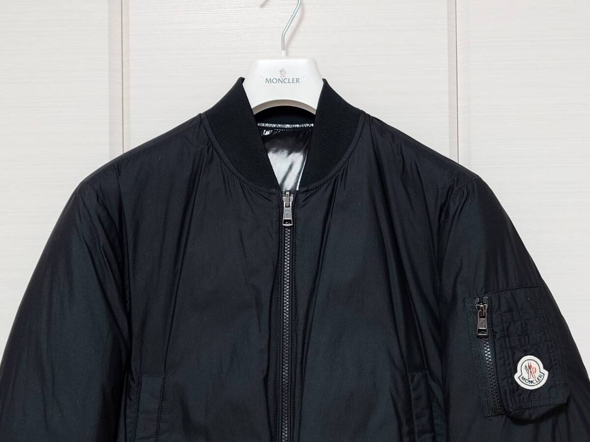 ★新品同様 国内正規品 モンクレール GRANVILLE リバーシブル MA-1 ダウンジャケット Wジップ 黒 サイズ2 （L）★_画像4