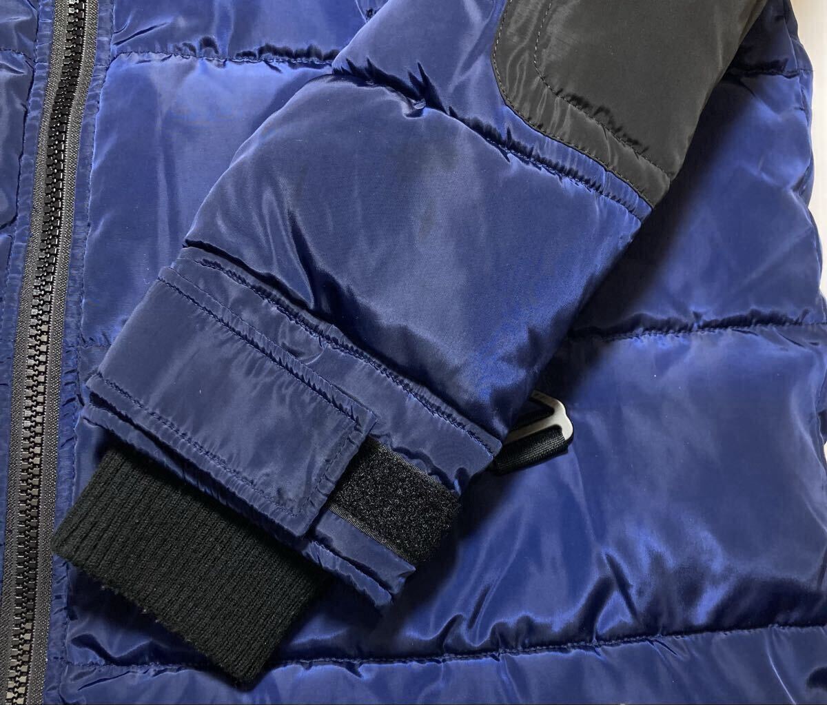 64-1 DIESEL 中綿コート Lサイズ W-RUSSELL-LONG-PAD ディーゼル ネイビーブルー ブラック 切替_画像8