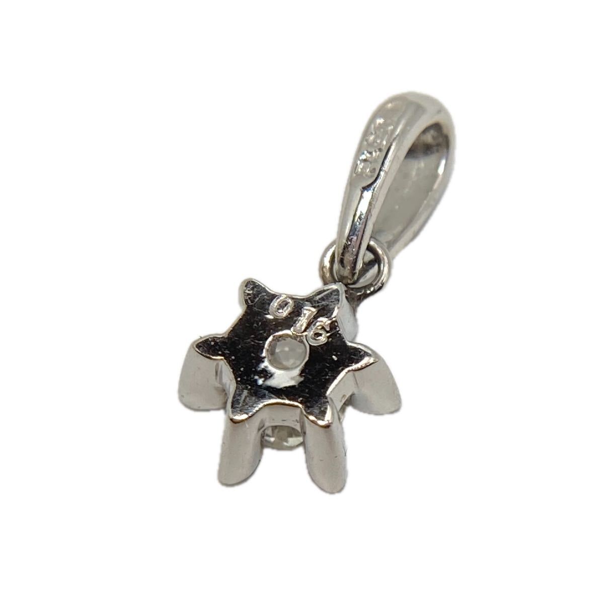 63-76 Pt900 プラチナ ペンダントトップ 立爪 ダイヤモンド 0.16ct_画像2