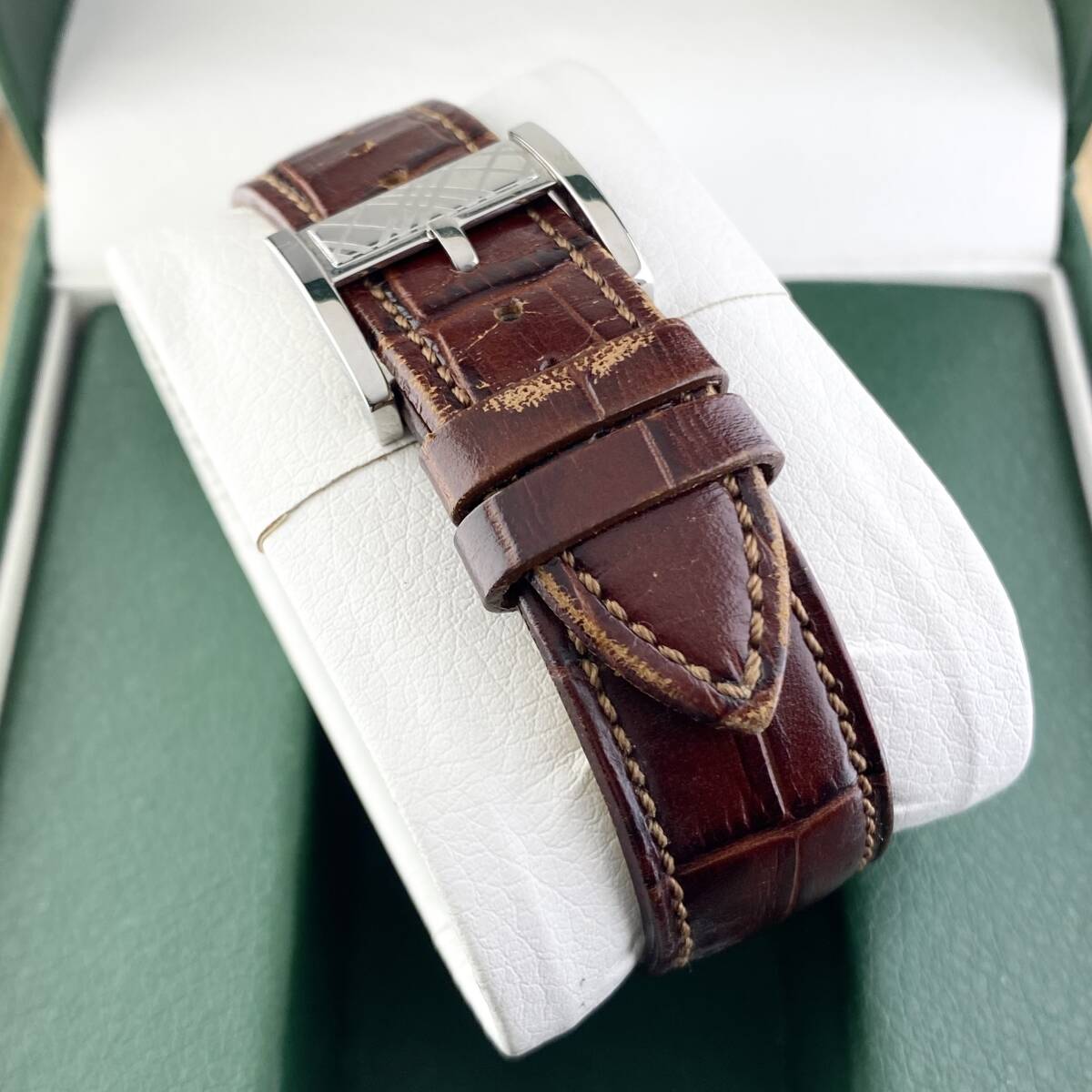 【1円箱付】BURBERRY バーバリー 腕時計 メンズ BU1202 スモセコ アイボリー文字盤 ローマン スクエア 正規品_画像5