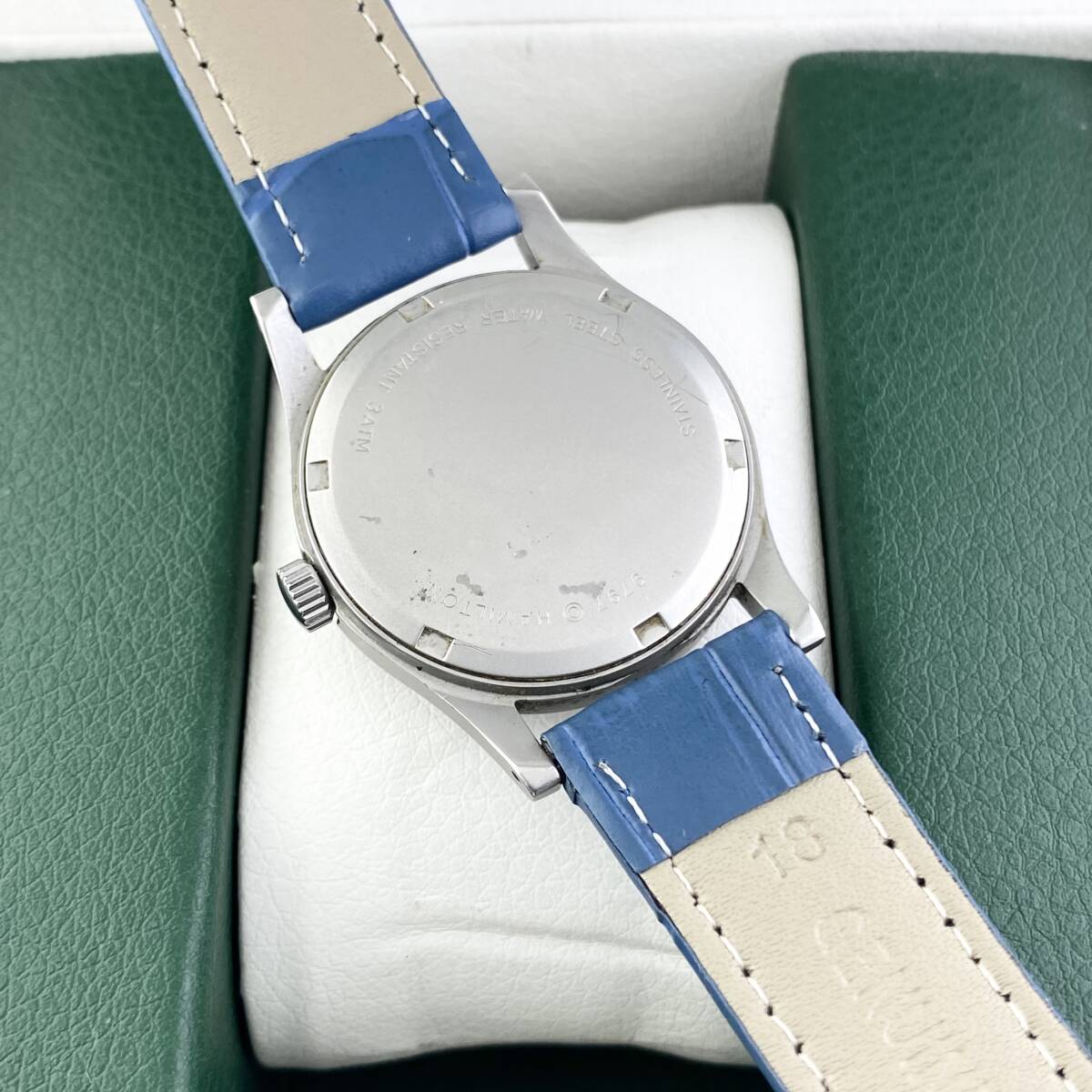 【1円〜】HAMILTON ハミルトン 腕時計 メンズ KHAKI カーキ 9797 アイボリー文字盤 ラウンドフェイス デイト 可動品_画像6