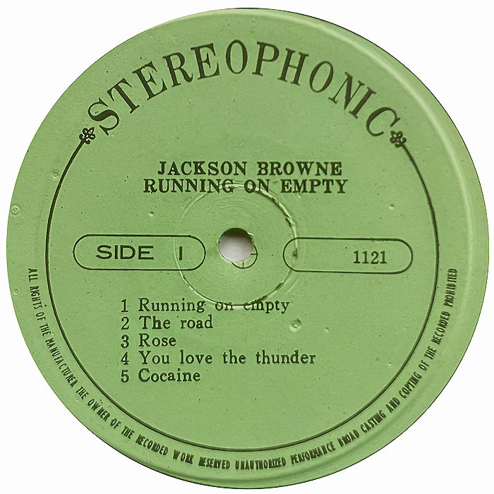 Ψ新世紀アンチック堂ΨウエストコーストSOUNDも台無し!? ジャクソン・ブラウン韓国LP盤『RUNNING ON EMPTY』(1977)★何でこんなジャケット_画像2