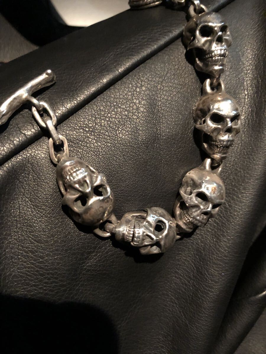 レザーズアンドトレジャーズ 18万ラージスカルブレスレットleathers&tresures skkin ガボール クロムハーツ クレイジーピッグ mfm_画像1