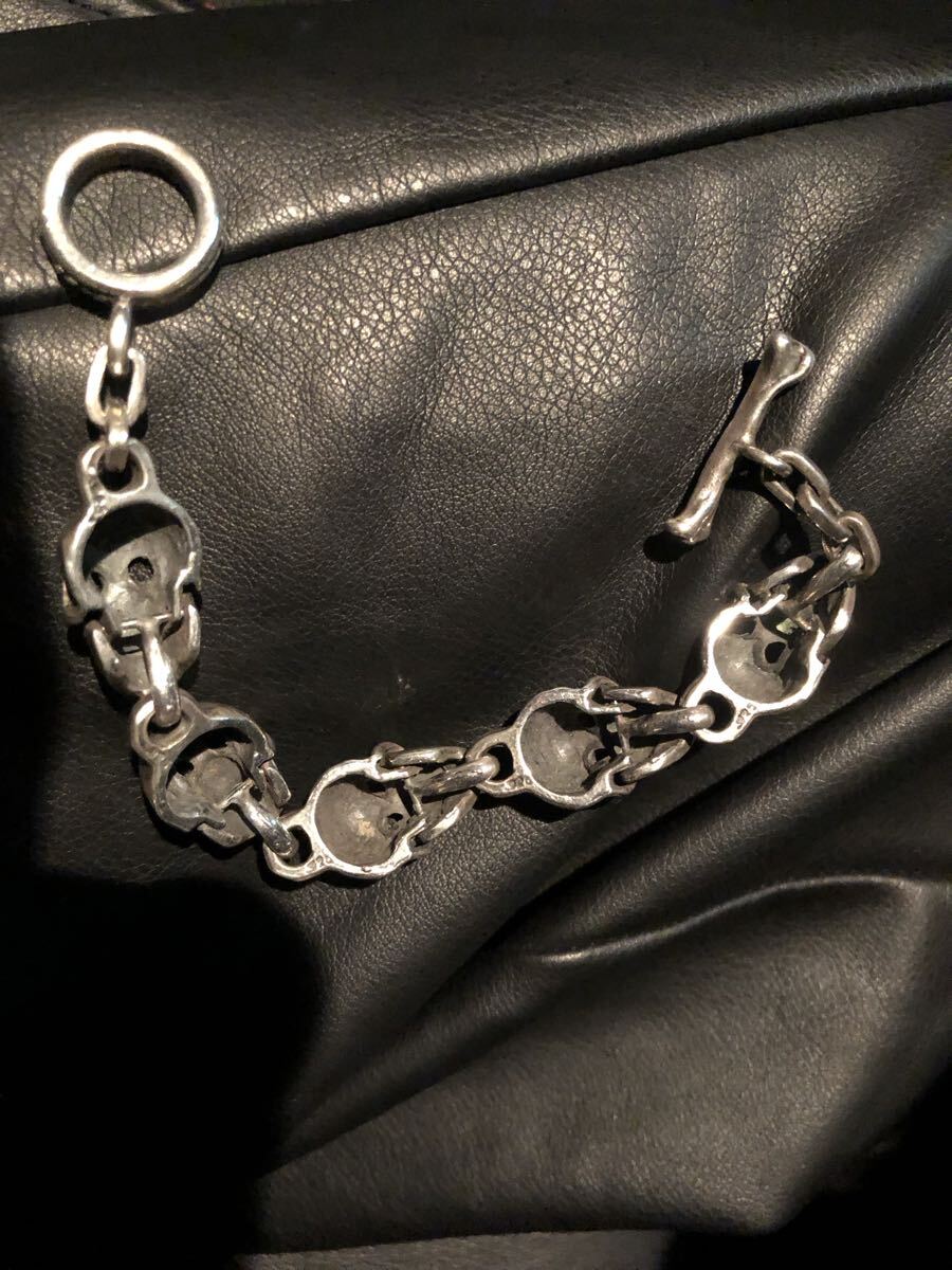 レザーズアンドトレジャーズ 18万ラージスカルブレスレットleathers&tresures skkin ガボール クロムハーツ クレイジーピッグ mfm_画像3