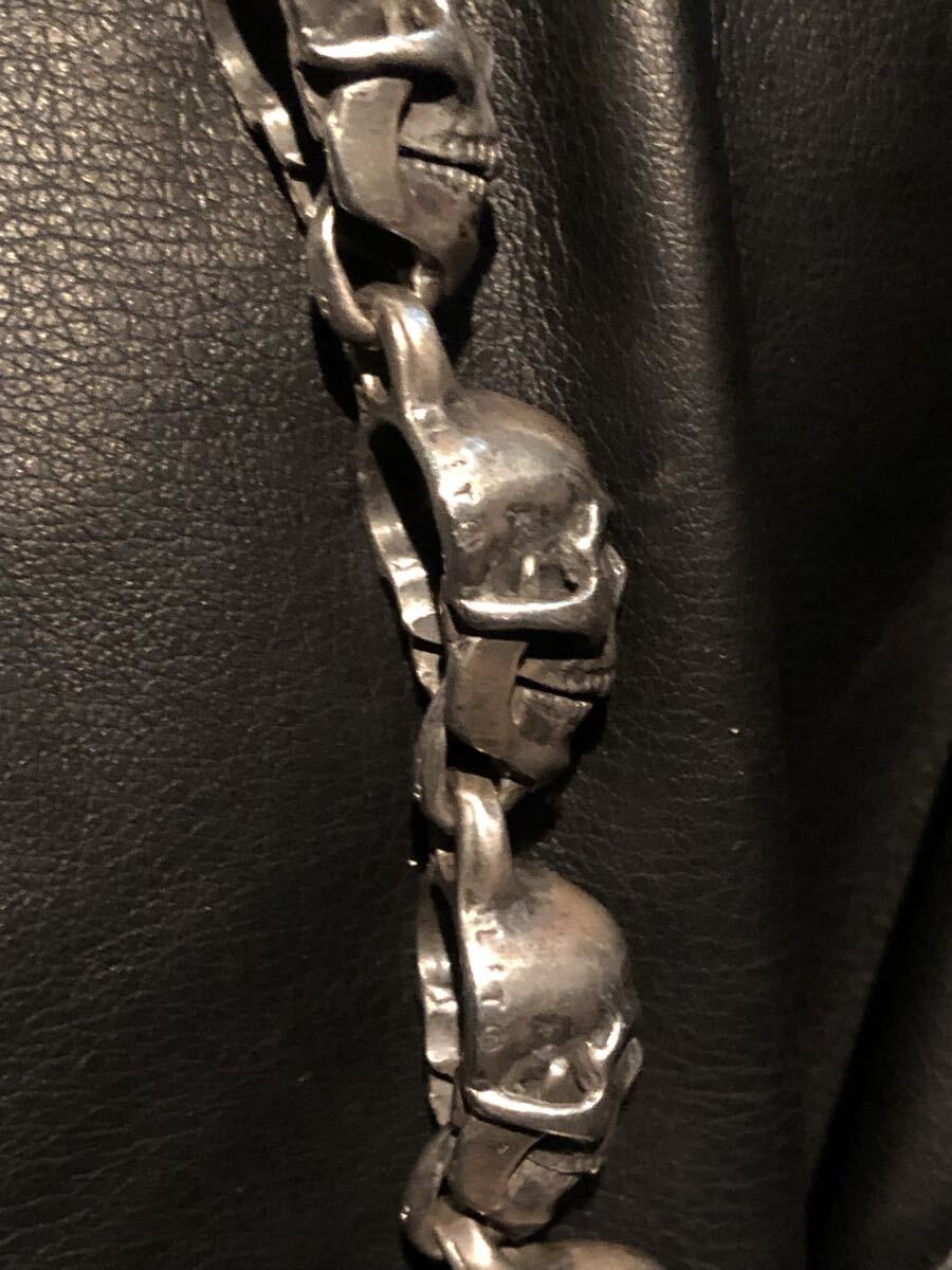 レザーズアンドトレジャーズ 18万ラージスカルブレスレットleathers&tresures skkin ガボール クロムハーツ クレイジーピッグ mfm_画像4
