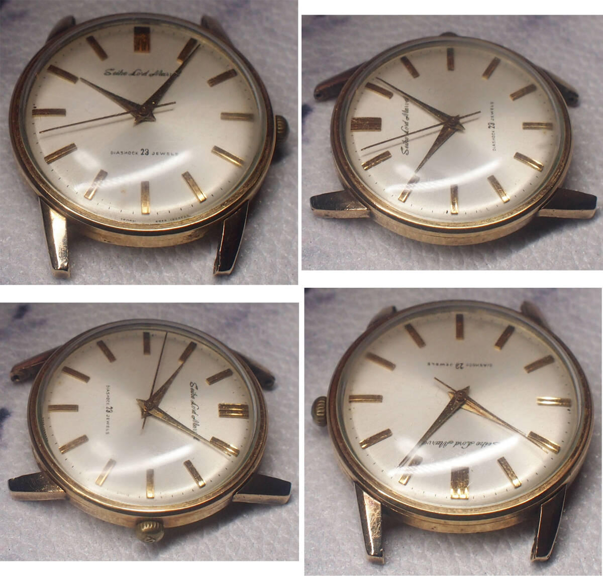 ¶　SEIKO（セイコー） LORD MARVEL (ロードマーベル) 規正付き 総金張り　後期大型モデル 23石 　5740-1990　稼働品 新品黒革ベルト　¶_画像2