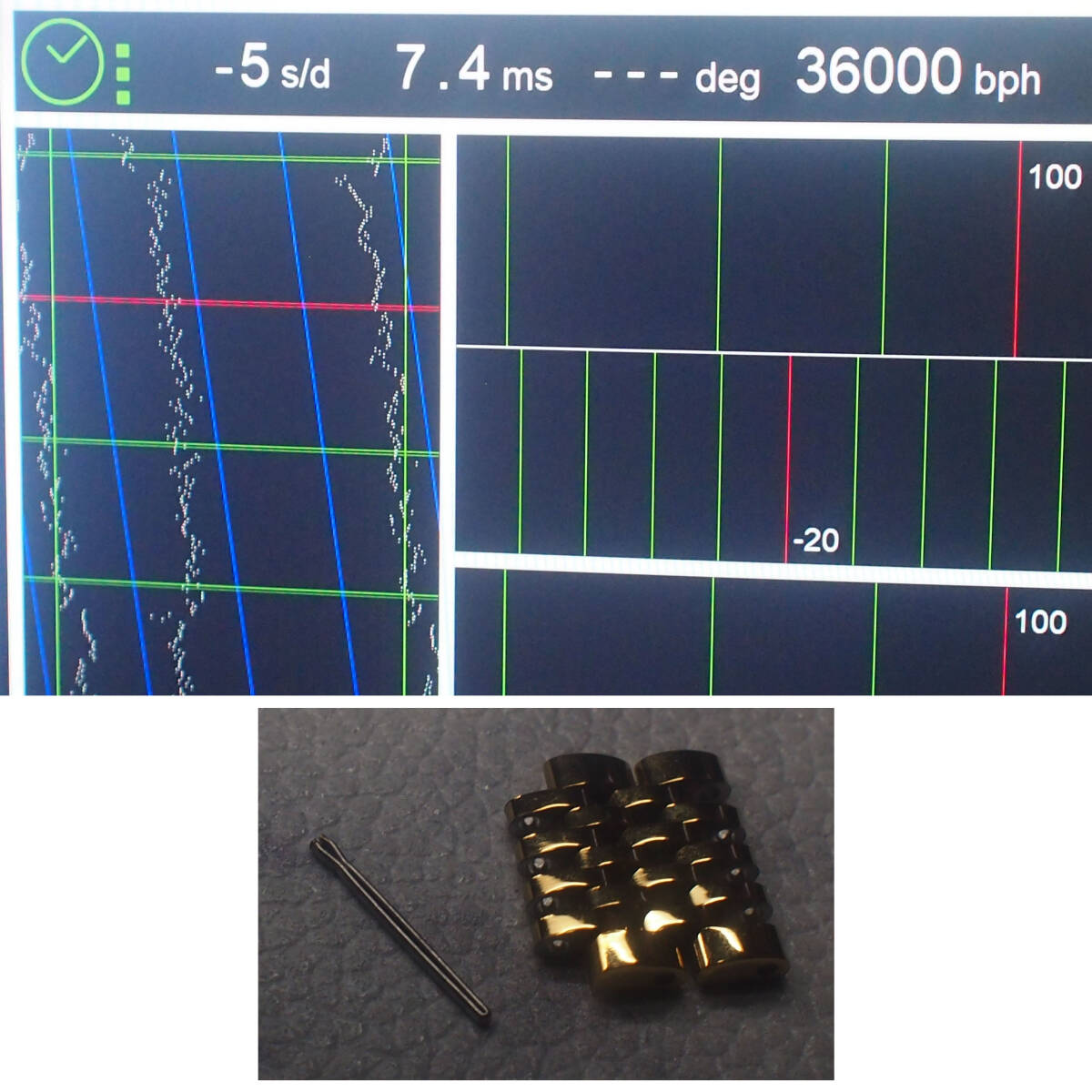 ¶ 美品　SEIKO　LORD MARVEL 36000（ロードマーベル）23石 ゴールド文字板 10振動　稼働品　全数字・植字・絹目文字板 金属ブレス 手巻き_画像7