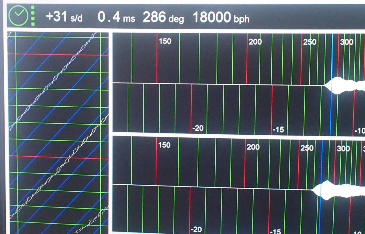¶　70年前の時計　SEIKO セイコー SUPER スーパー 15石 手巻き　14金張り　変わり文字板　稼働品 アップライト蛇Sロゴ　新品茶革ベルト_画像7