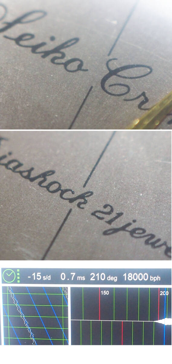 ¶ 希少！全数字 Cronos（クロノス）SEIKO 21石 総金メッキ 二色干支薄紫変わり文字板 手巻き 稼働品　新品茶革ベルト ¶_画像7