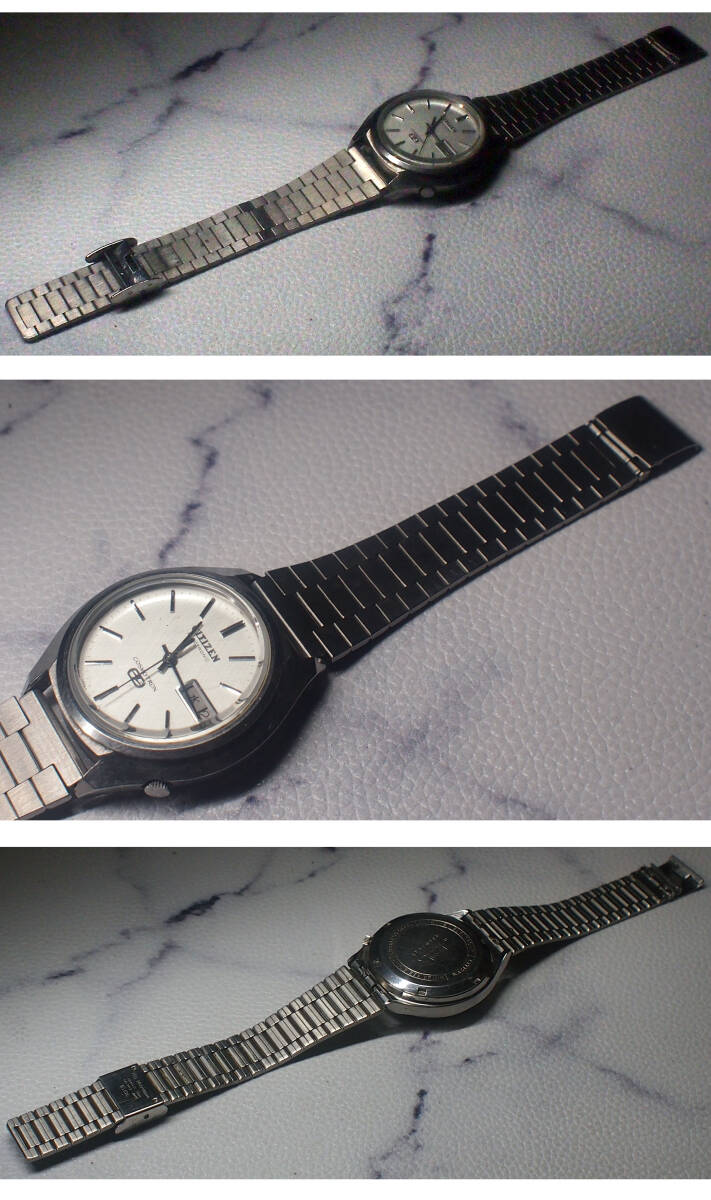 ¶ CITIZEN(シチズン) COSMOTRON (コスモトロン)7804 デイデイト 変わり文字板 電磁テンプ式 稼働品 金属ブレス ¶_画像4