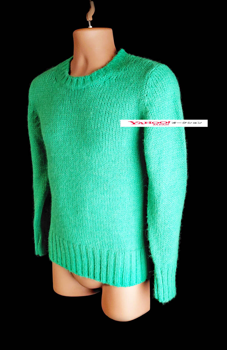 ☆ 美品 CUSTOMCULTURE グリーン ウール ニット セーター カスタムカルチャー 緑色 肉厚 厚手_画像3