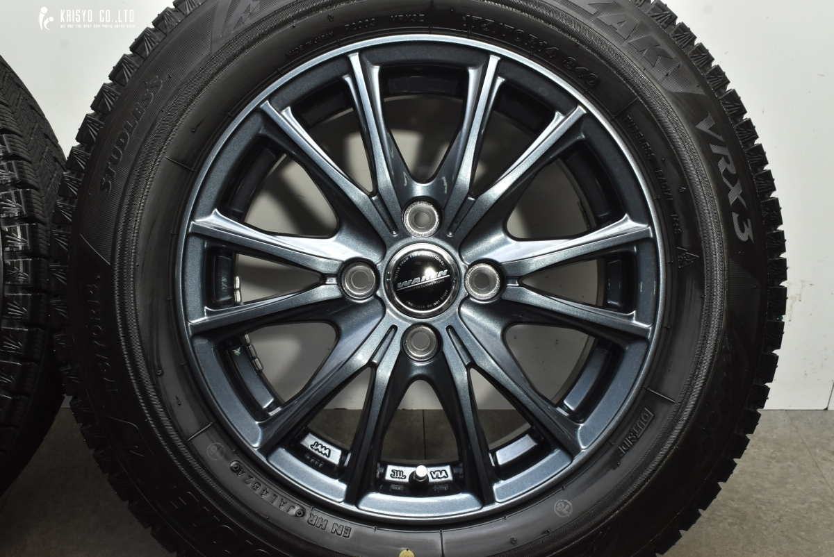 【24年製 バリ溝 美品】WAREN 14in 5.5J +45 PCD100 ブリザックVRX3 175/70R14 アクア ヤリス ヴィッツ カローラフィールダー フィット_画像6