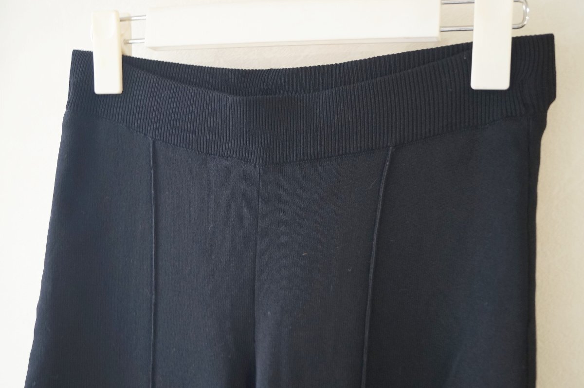 ★ Mila Owen / ミラオーウェン *セミフレアパンツ ストレッチニットパンツ ウエストゴム/黒 0 *古着のgplus広島 2511t1_画像6