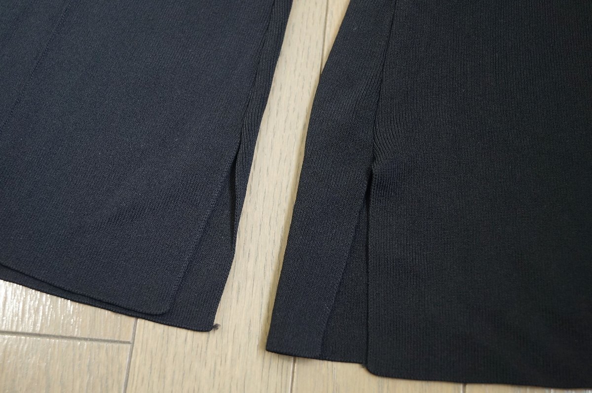 ★ Mila Owen / ミラオーウェン *セミフレアパンツ ストレッチニットパンツ ウエストゴム/黒 0 *古着のgplus広島 2511t1_画像7