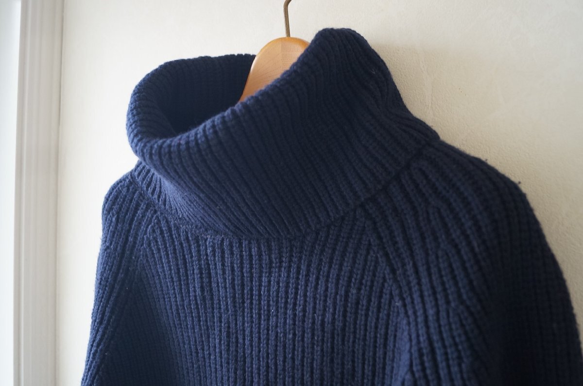 ★ユナイテッドアローズ *秋冬ざっくり アゼ編ビッグタートルニット ネイビー/定価\18,360*　古着のgplus広島　2511t3_画像6