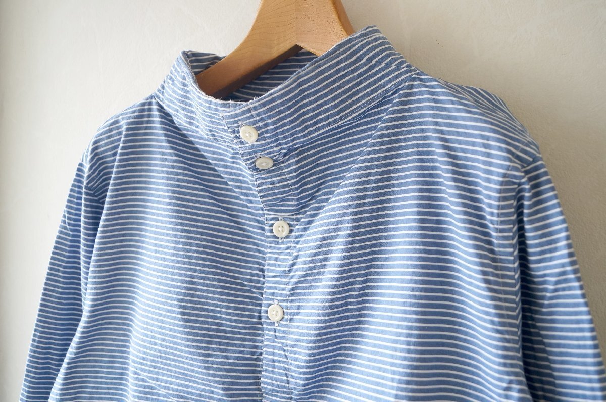 ★送料無料!! nisica (ニシカ) *ナチュラルコットン ボーダーシャツ チュニック/ ブルー /1* 古着のgplus広島 2511t3_画像6