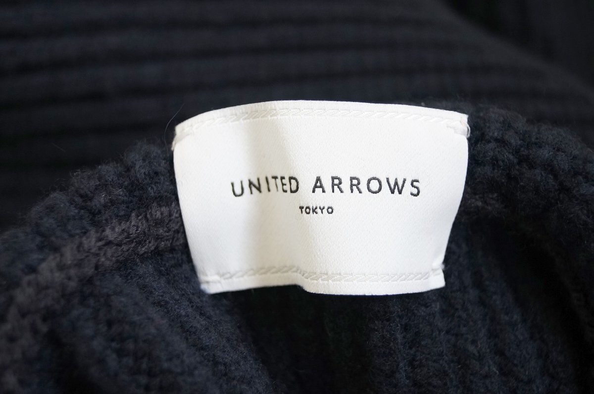 ★ユナイテッドアローズ *秋冬ざっくり アゼ編ビッグタートルニット ネイビー/定価\18,360*　古着のgplus広島　2511t3_画像8