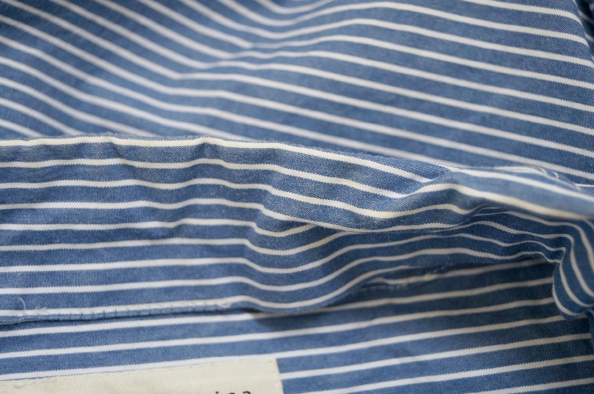 ★送料無料!! nisica (ニシカ) *ナチュラルコットン ボーダーシャツ チュニック/ ブルー /1* 古着のgplus広島 2511t3_画像9