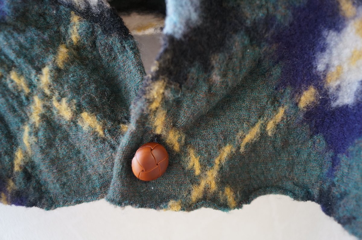 ★送料無料!KAPITAL / キャピタル*秋冬 チェック柄模様 縮絨ウール風 ストール マフラー*古着のgplus広島 2511t4_画像6