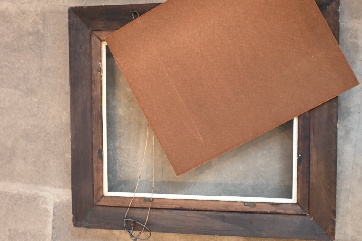 ○豪華な金色の木製額　①　画用紙用　文様柄　エスアンドエフ　高級輸入額縁　半切　内枠32.5x40cm　古道具のgplus広島 2511i_画像5