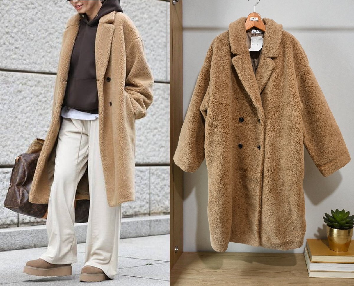★2024年　ドゥーズィエムクラス/EVERYDAY I LIKE *もこもこ　テディベア　テーラーカラーコート//定価￥86.900*　古着のgplus広島　2511r4_画像2
