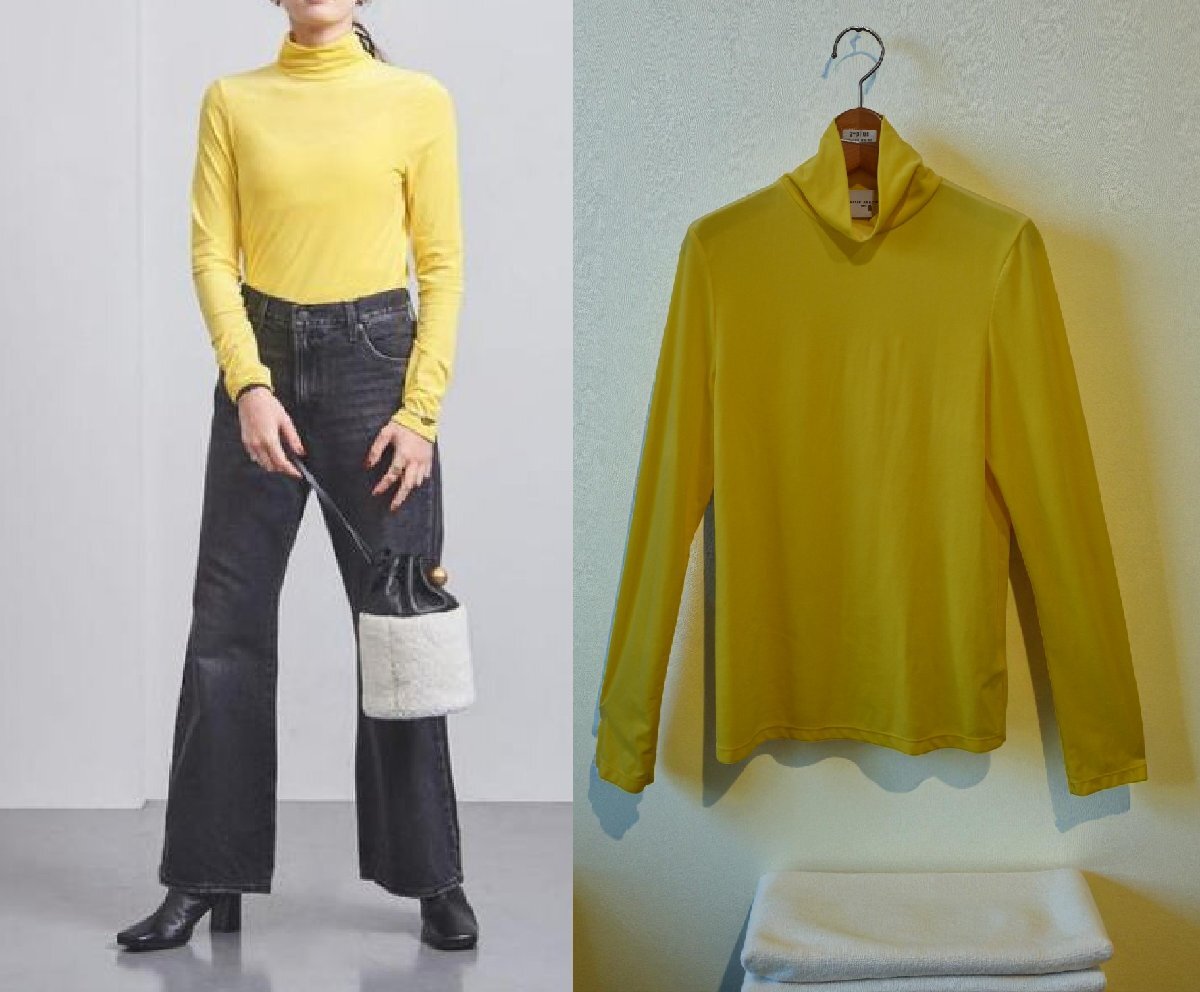 ★送料無料！2022年　ユナイテッドアローズ　*薄手ベロア　タートルネックカットソー//定価￥12.100*　古着のgplus広島　2511r1_画像2