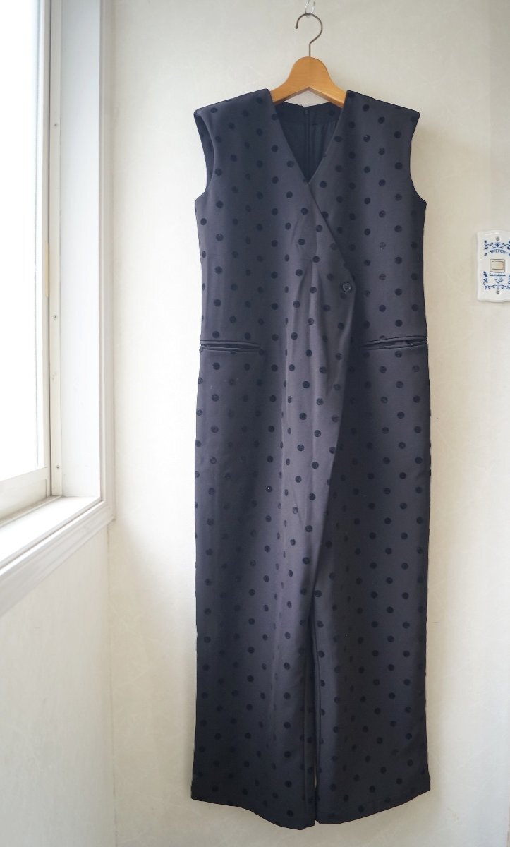 ★ birthday bash / バースデーバッシュ * フロッキープリント ドットオールインワン　/黒　*　古着のgplus広島　2511t3_画像1