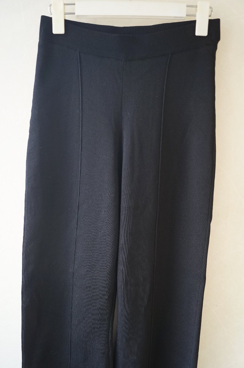 ★ Mila Owen / ミラオーウェン *セミフレアパンツ ストレッチニットパンツ ウエストゴム/黒 0 *古着のgplus広島 2511t1_画像3