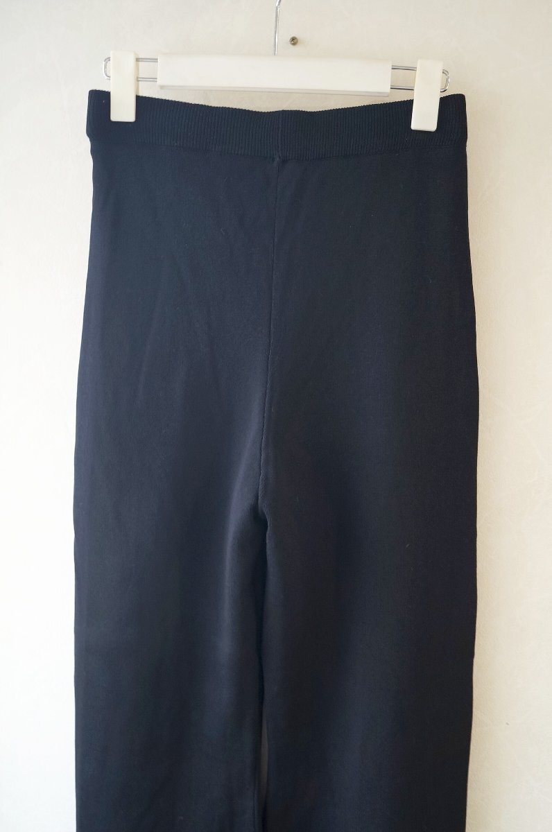 ★ Mila Owen / ミラオーウェン *セミフレアパンツ ストレッチニットパンツ ウエストゴム/黒 0 *古着のgplus広島 2511t1_画像5