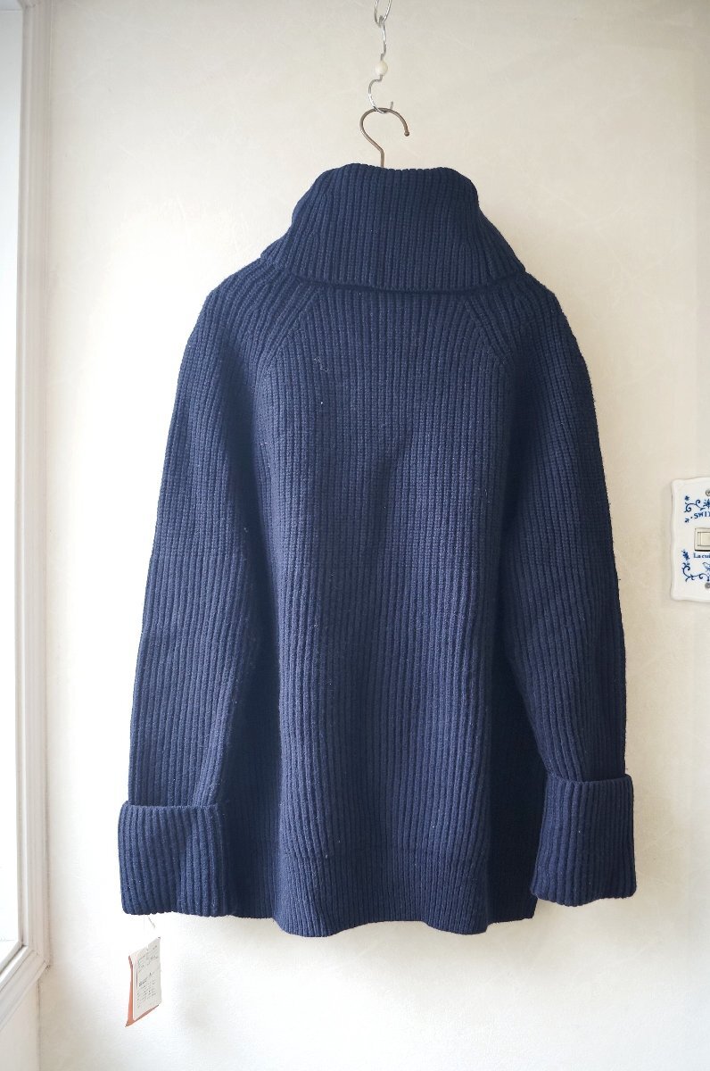 ★ユナイテッドアローズ *秋冬ざっくり アゼ編ビッグタートルニット ネイビー/定価\18,360*　古着のgplus広島　2511t3_画像2